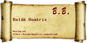 Belák Beatrix névjegykártya